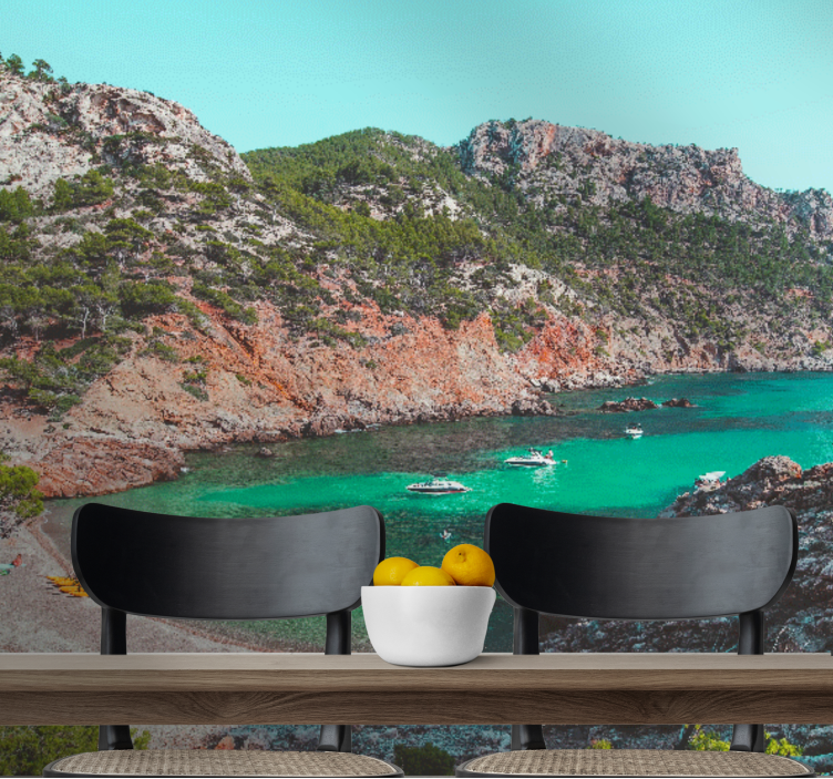 Mural de paisajes vista costera de cove - TenVinilo