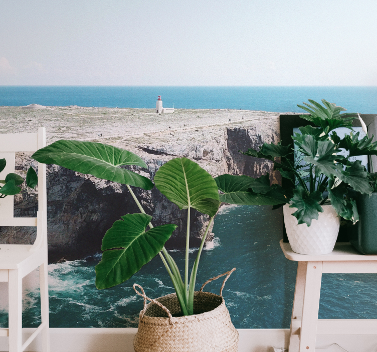 Mural de paisajes vista de acantilados costeros - TenVinilo