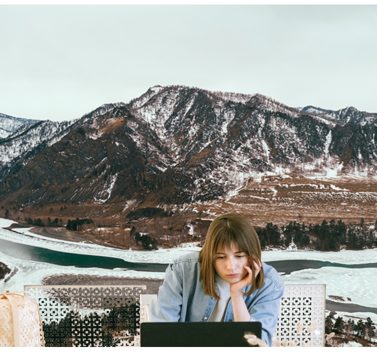 Mural de paisajes vista de río en la montaña - TenVinilo