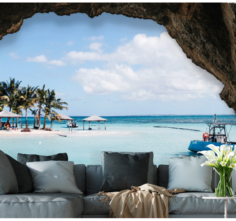 Mural de paisajes vista tropical de playa - TenVinilo