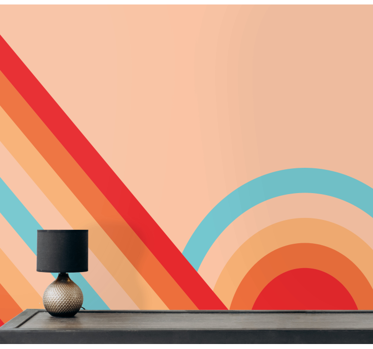 Mural de textura patrones geométricos retro - TenVinilo