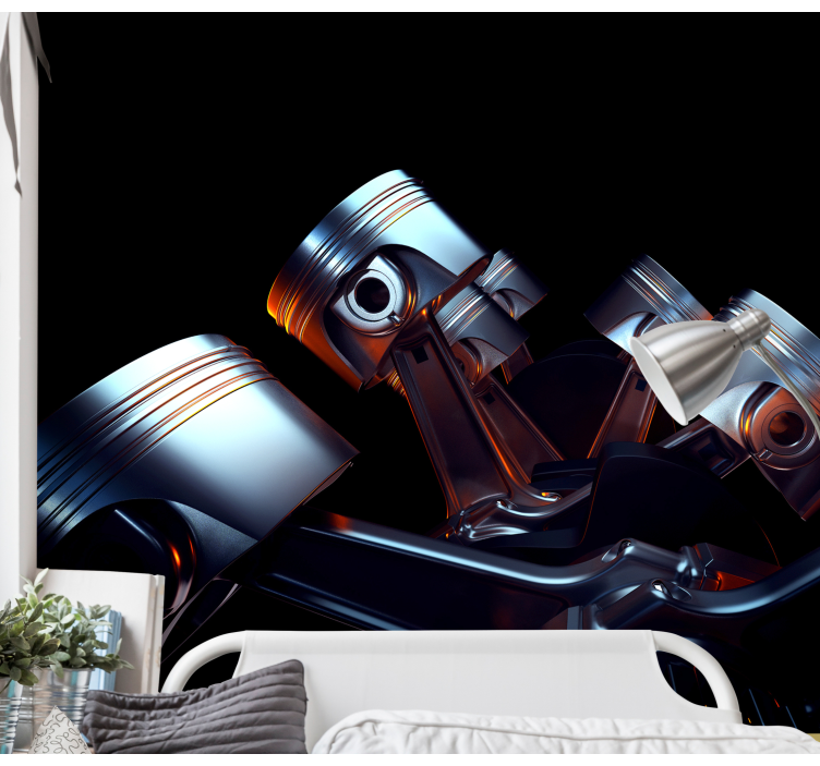 Mural de vehículos detalle del componente del motor - TenVinilo