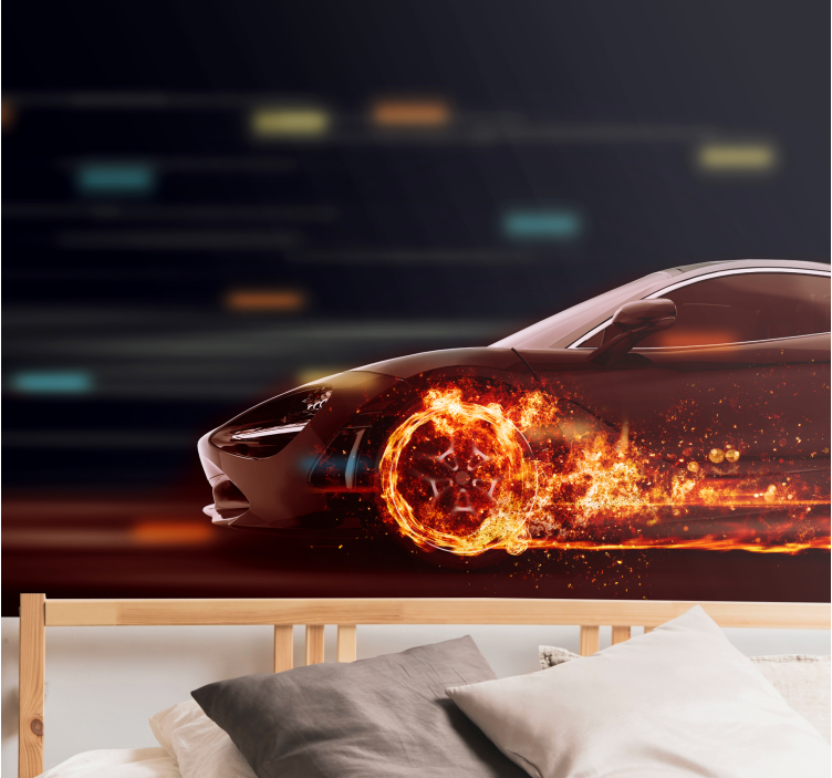 Mural de vehículos movimiento de carreras dinámico - TenVinilo