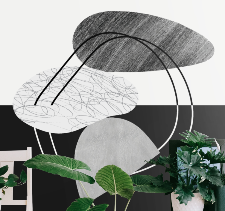 Fotomural abstracto Piedra en blanco y negro - TenVinilo