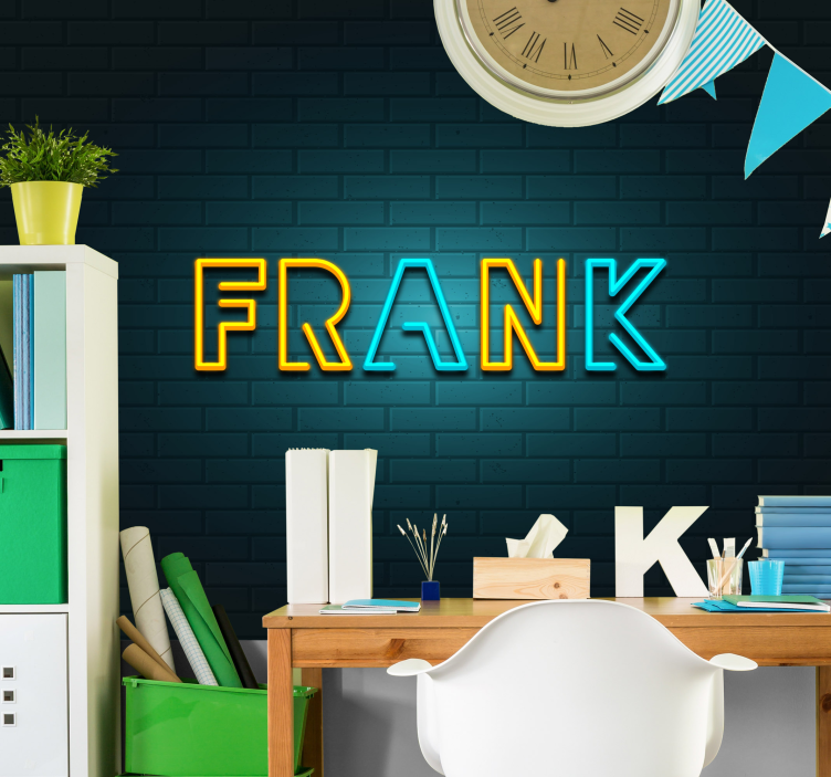Mural personalizable pantalla de nombre de neón - TenVinilo
