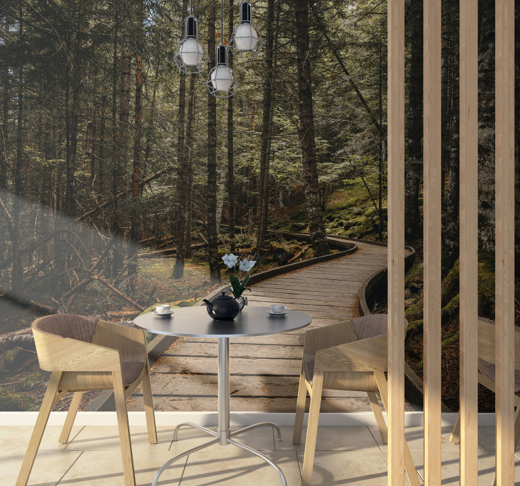 Fotomural paisaje 3D camino en el bosque - TenVinilo