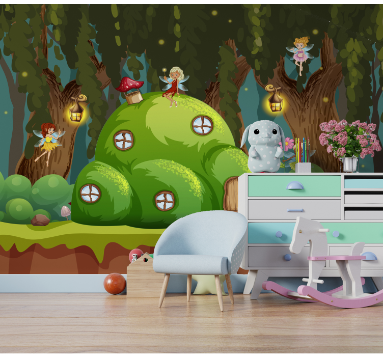 Fotomural pared infantil mundo de hadas - TenVinilo