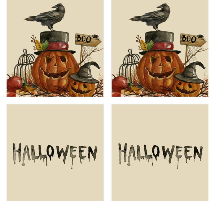 Posavasos halloween escena de calabaza y cuervo - TenVinilo