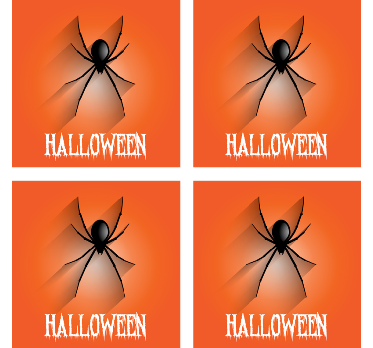 Posavasos halloween diseño de araña espeluznante - TenVinilo