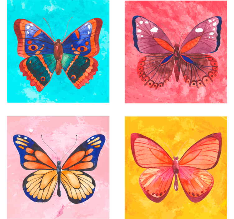 Posavasos mariposas multicolores - TenVinilo