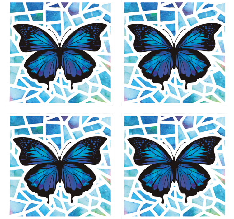Posavasos de mariposa de mosaico moderno - TenVinilo