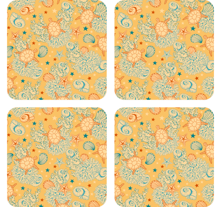 Vida submarina colores suaves vida marina posavasos - TenVinilo