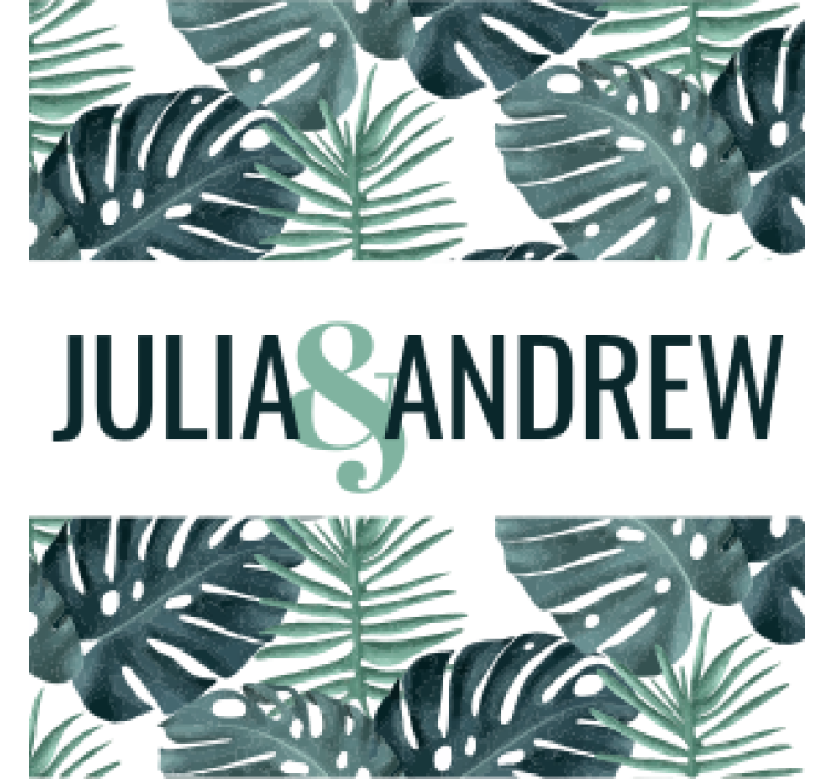 Posavasos boda Con hojas y nombres - TenVinilo