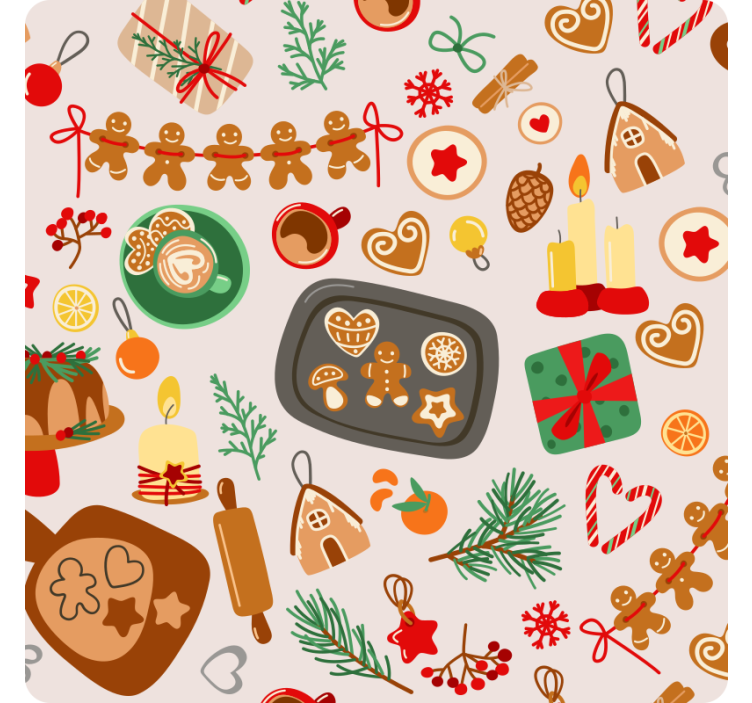 Posavasos navideño galletas de jengibre festivas - TenVinilo