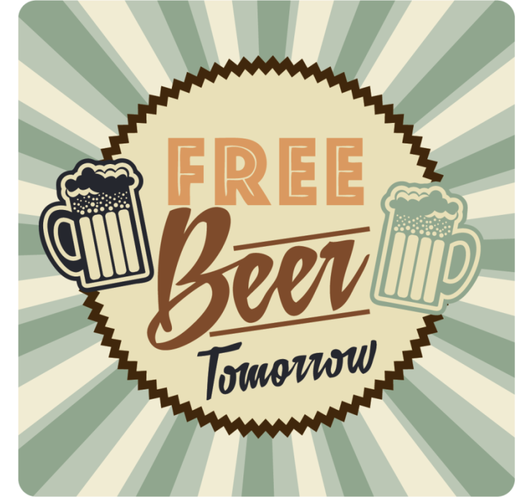 Posavasos cerveza anuncio retro cerveza gratis - TenVinilo