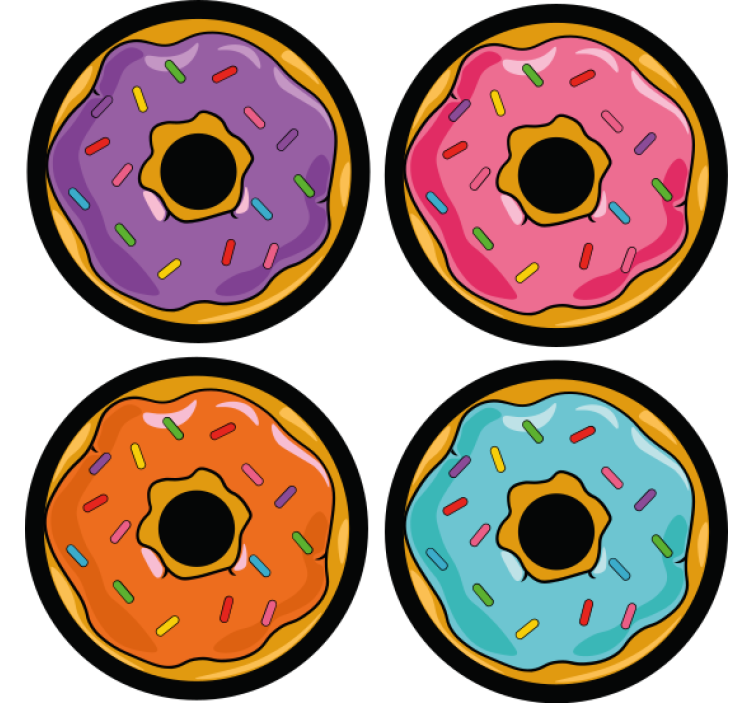 Posavasos moderno Rosquillas de colores - TenVinilo