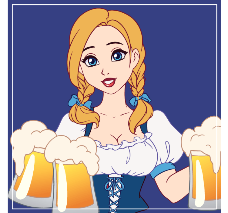 Posavasos cerveza ilustración de bartender alegre - TenVinilo