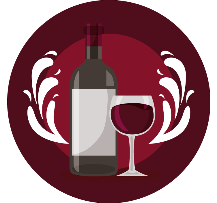 Posavasos cerveza botella de vino y copa - TenVinilo