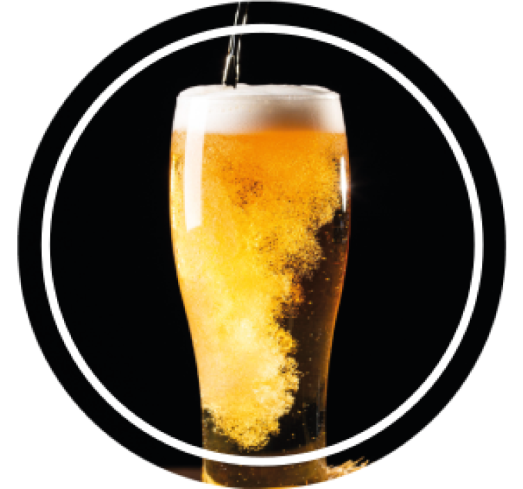 Posavasos cerveza burbujeante en vaso - TenVinilo