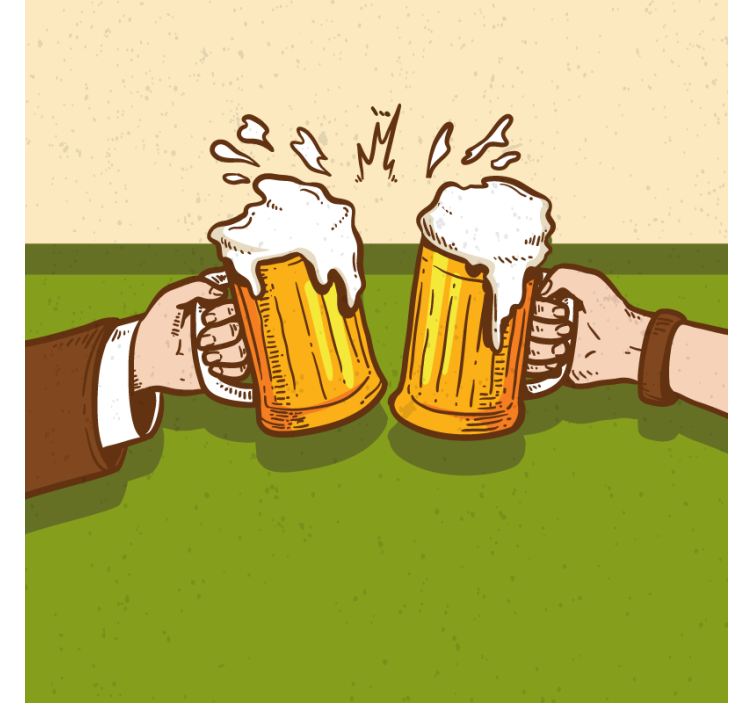 Posavasos cerveza tazas de cerveza chocando - TenVinilo