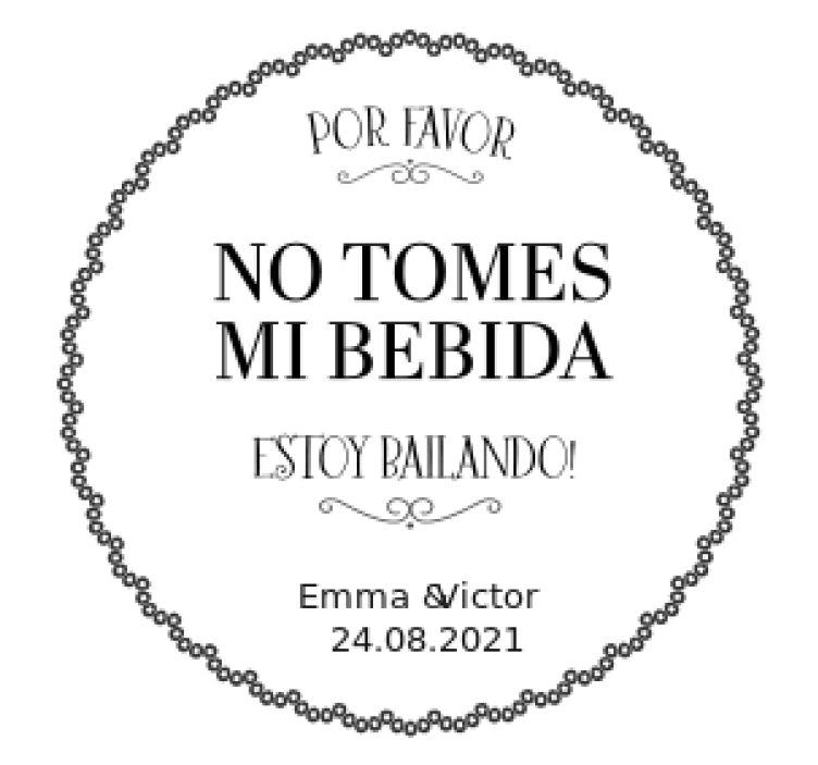 Posavasos boda Por favor no tomes mi bebida - TenVinilo