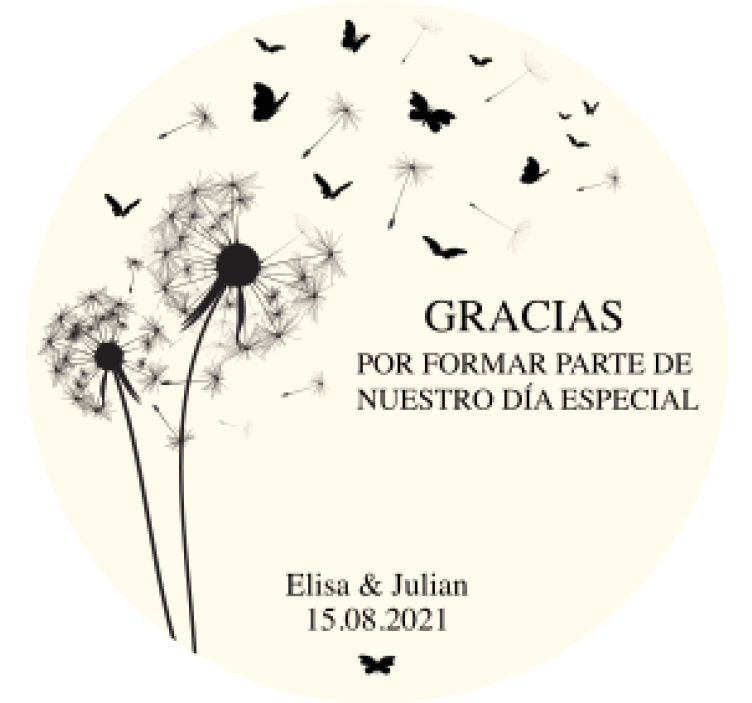 Posavasos boda Texto inspirador y flores. - TenVinilo