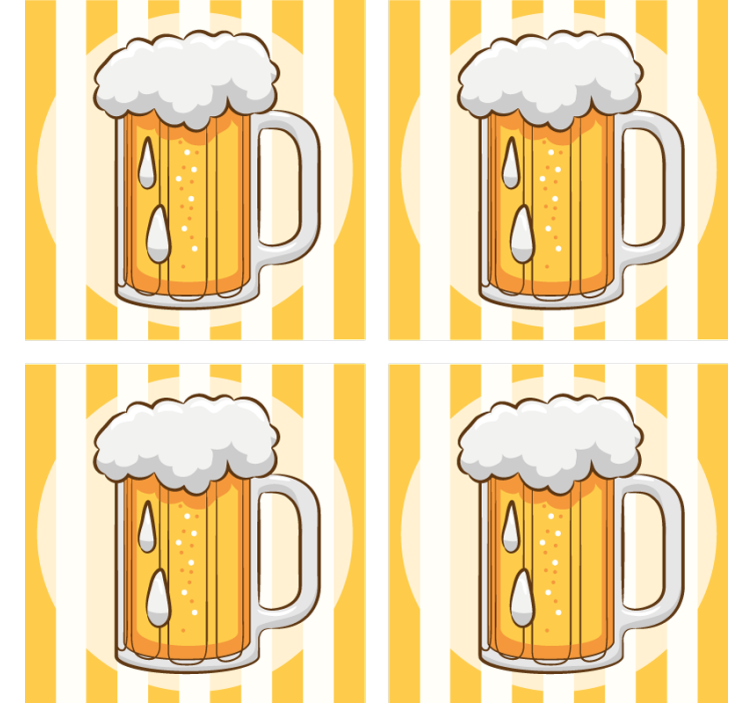 Posavasos cerveza taza de cerveza ilustrada - TenVinilo
