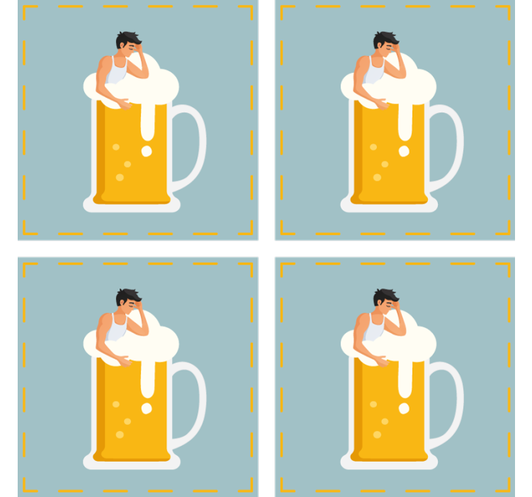 Posavasos cerveza ilustración de taza relajante - TenVinilo