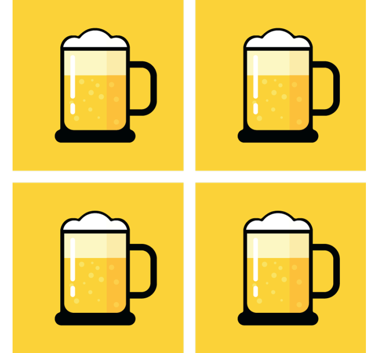 Posavasos cerveza ilustración de jarra amarilla - TenVinilo
