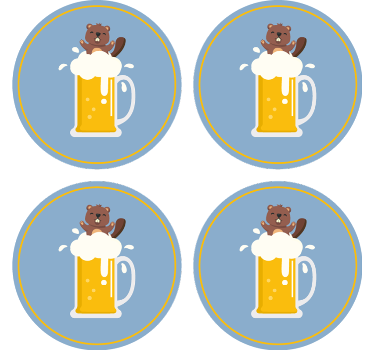 Posavasos cerveza taza castor alegre - TenVinilo