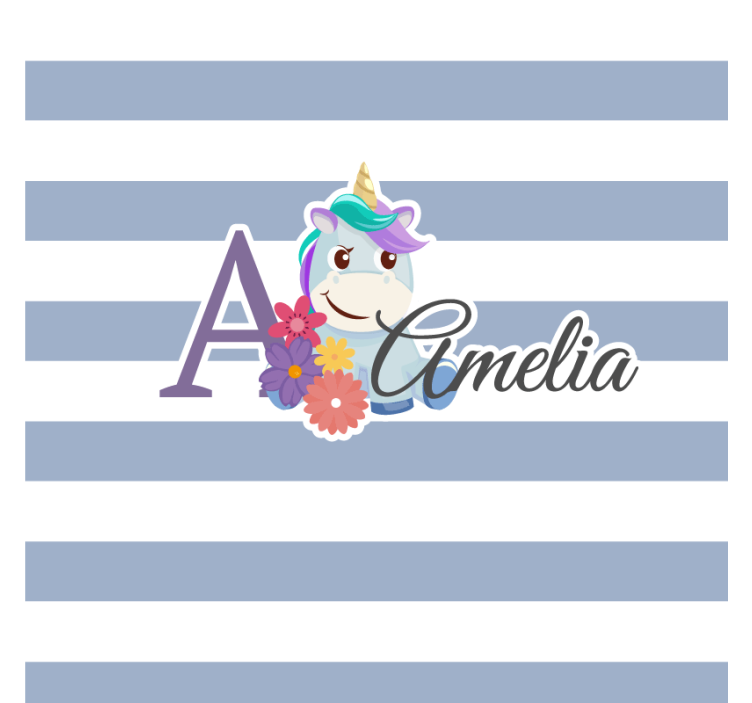 Posavasos personalizable Lindos animales unicornio con nombre - TenVinilo