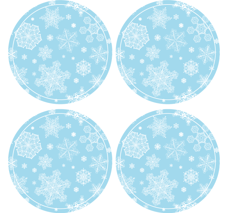 Posavasos navideño círculo de copos de nieve - TenVinilo