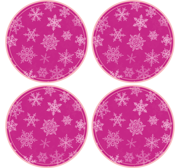 Posavasos navideño bandeja circular con diseño de copos - TenVinilo