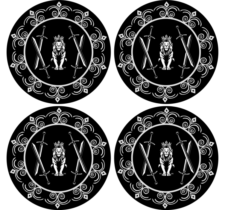 Posavasos moderno Rey de las siluetas de la jungla - TenVinilo