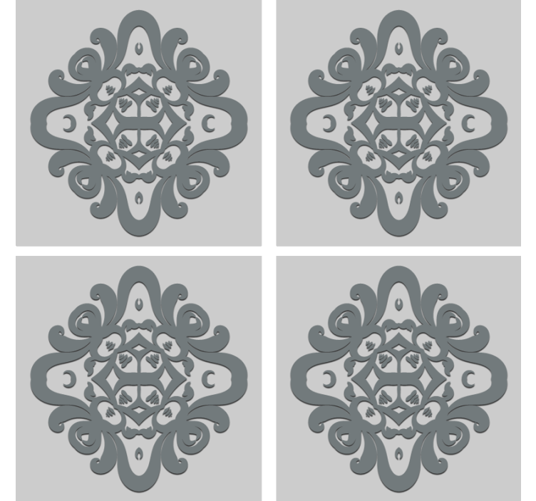 Posavasos azulejo Formas de flores de efecto 3d - TenVinilo