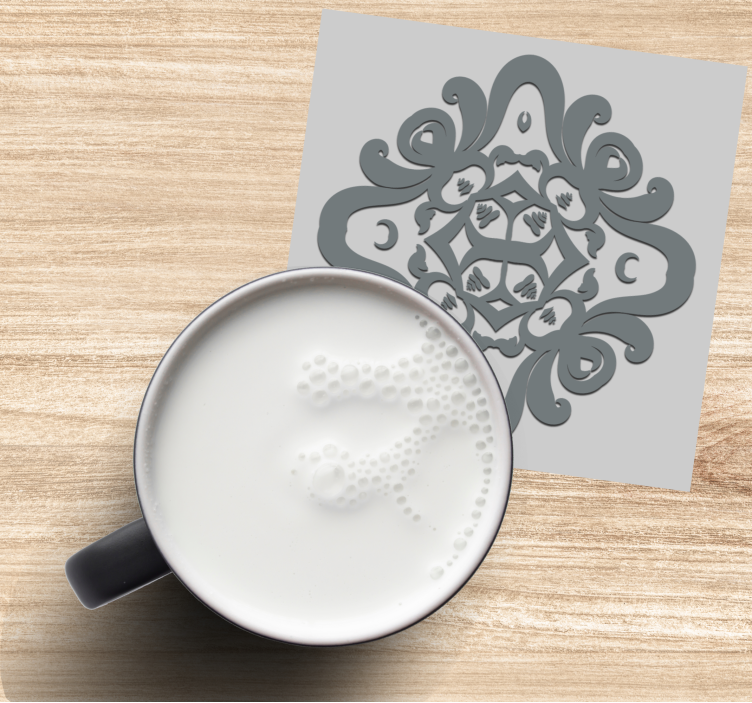 Posavasos azulejo Formas de flores de efecto 3d - TenVinilo