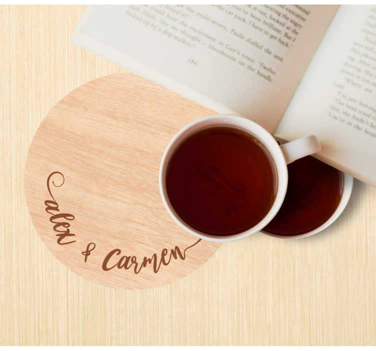 Posavasos boda Elegante con texto - TenVinilo