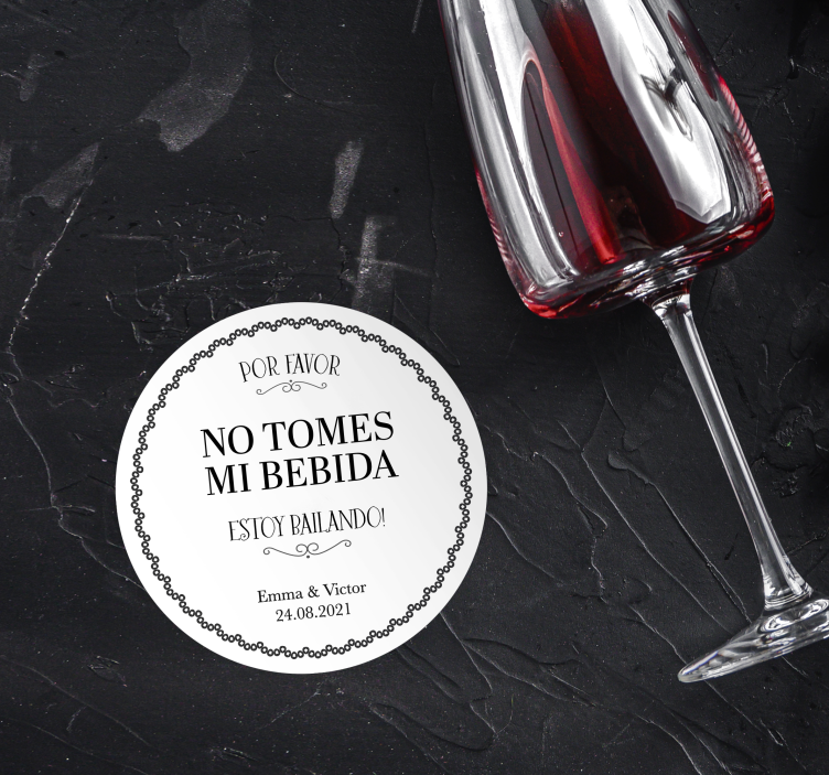 Posavasos boda Por favor no tomes mi bebida - TenVinilo