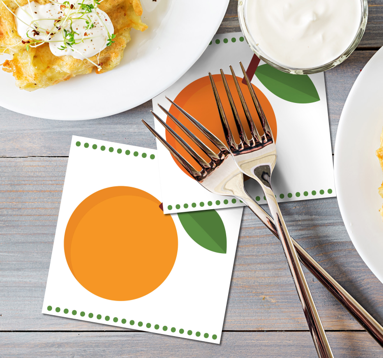 Posavasos de cítricos de naranja de arte de dibujos animados - TenVinilo