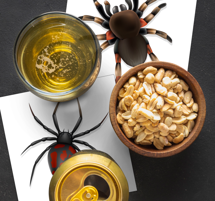Posavasos de halloween araña realista - TenVinilo