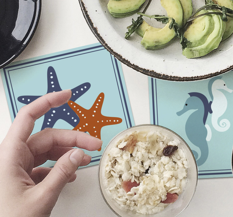 Posavasos de vida marina estilo marino - TenVinilo