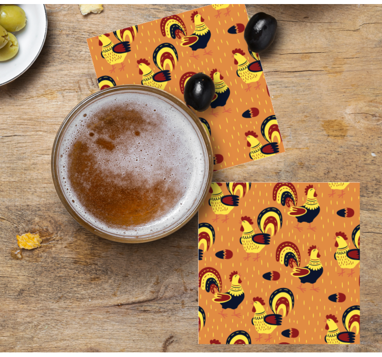 Posavasos moderno Colores originales de la sombra del gallo - TenVinilo