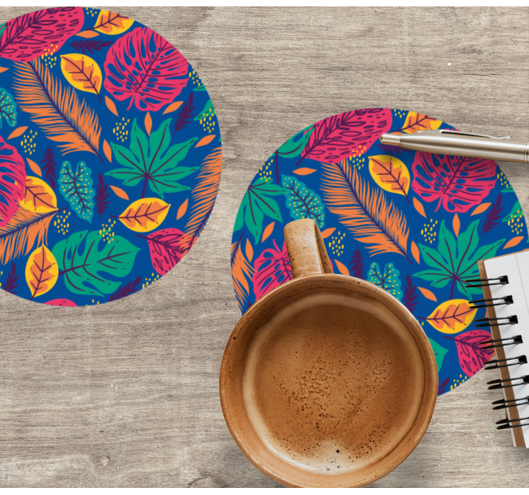 Posavasos moderno Hojas tropicales abstractas - TenVinilo