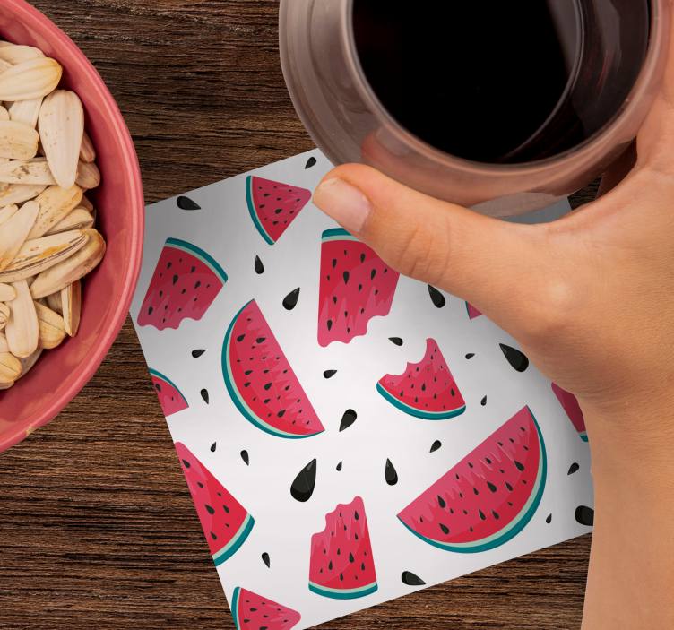 Posavasos moderno Patrón de sandía fresca - TenVinilo