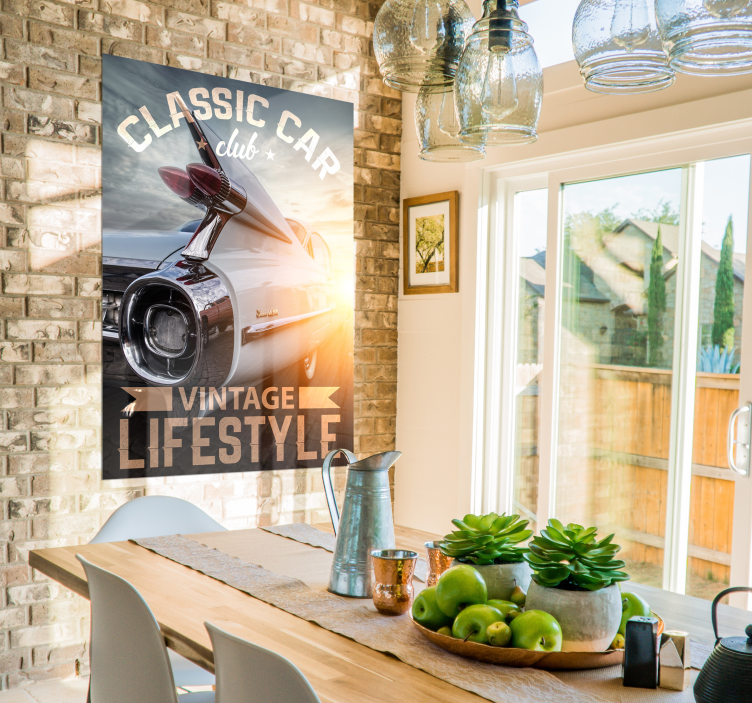 Cartel vintage del club de autos clásicos - TenVinilo