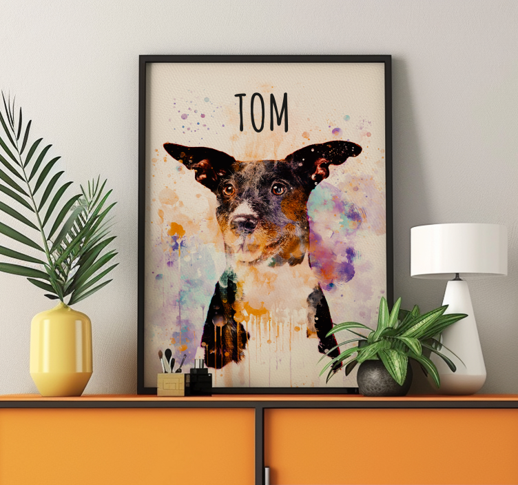 Poster animales arte de acuarela personalizado - TenVinilo