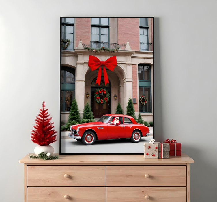 Poster navidad coche en invierno - TenVinilo