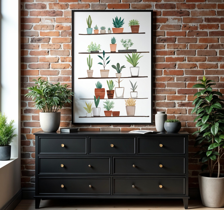 Poster dibujo artístico plantas - TenVinilo