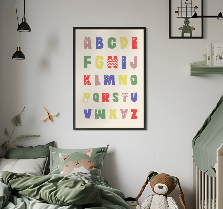 Poster dormitorio infantil un alfabeto geometracial - TenVinilo