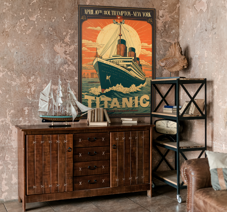 Poster vintage el viaje inaugural del titanic - TenVinilo